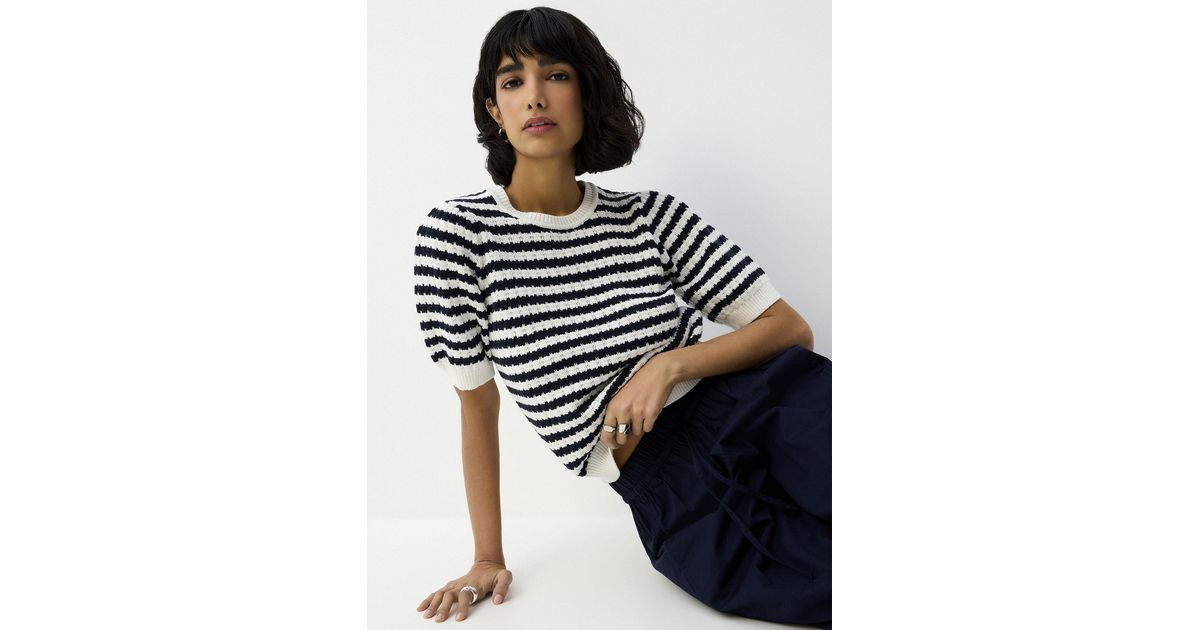 Pull Noir Et Blanc Tricot Popcorn – Sweater Femme Manches Longues Col Rond Multicolore