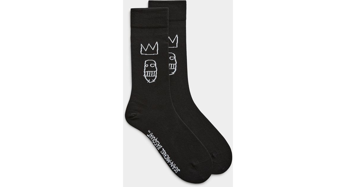 Jimmy Lion Basquiat Sugar Ray Robinson Socks in Black for Men | Lyst