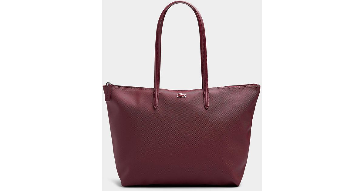 Lacoste Concept Zip Tote in Purple Lyst