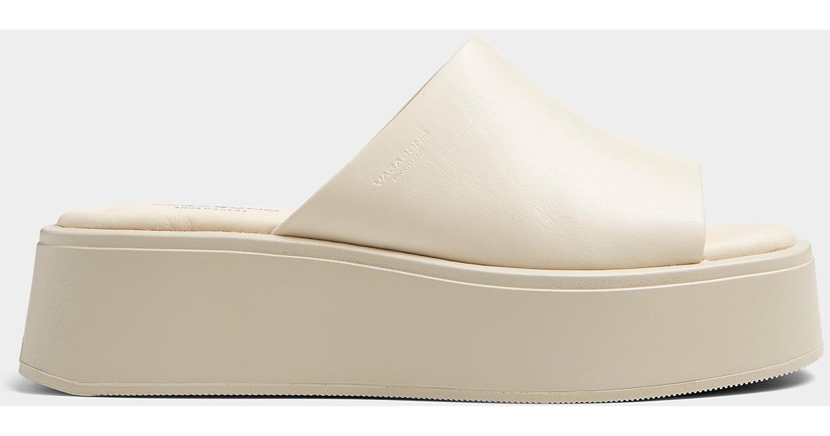 Vagabond Shoemakers Courtney Leather Slides Women in Ivory White (White) | Lyst