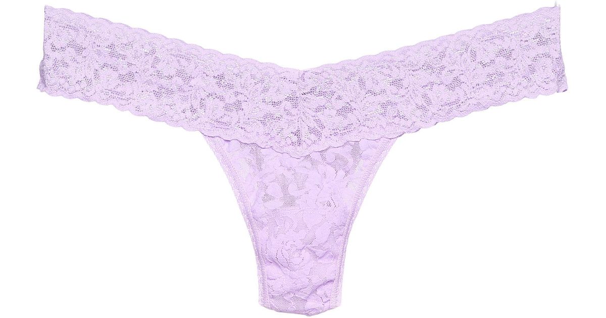 Hanky Panky Low Rise Pastel Lace Thong in Purple - Lyst