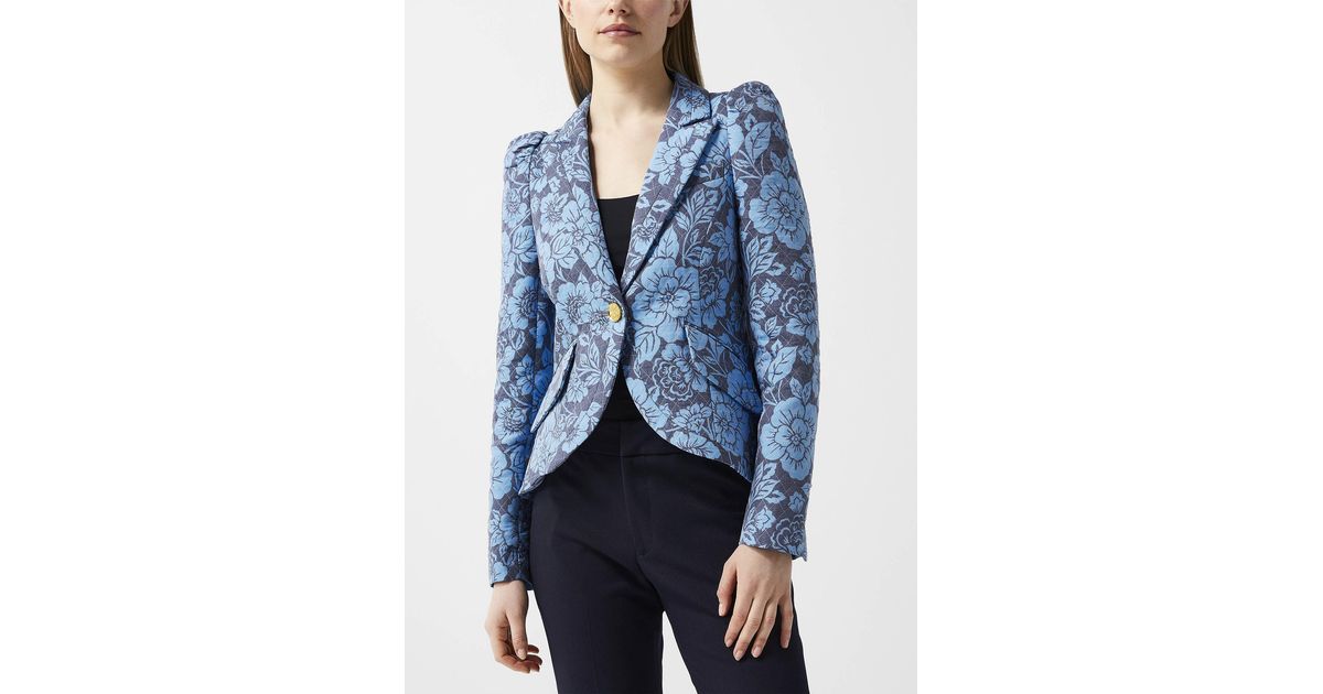 ashley Flower Plunge Blazer in burgundy main image 0