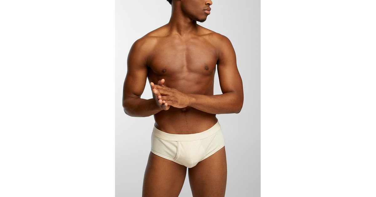 Le 31 Organic Cotton Ribbed Brief in Brown for Men
