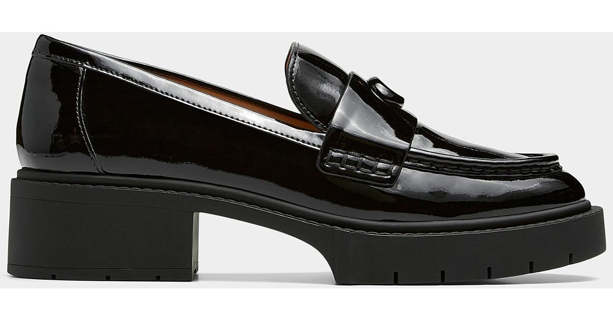 COACH Leah Patent Leather Loafers Women in Black | Lyst