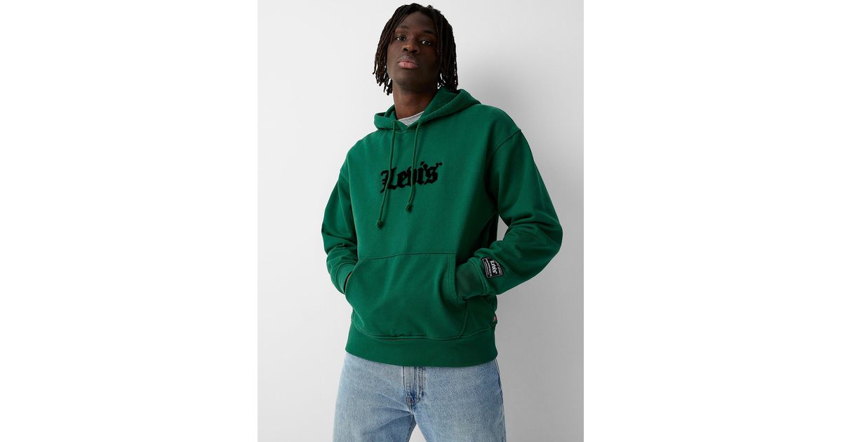 Levi's Velvety Logo Hoodie in Green for Men | Lyst