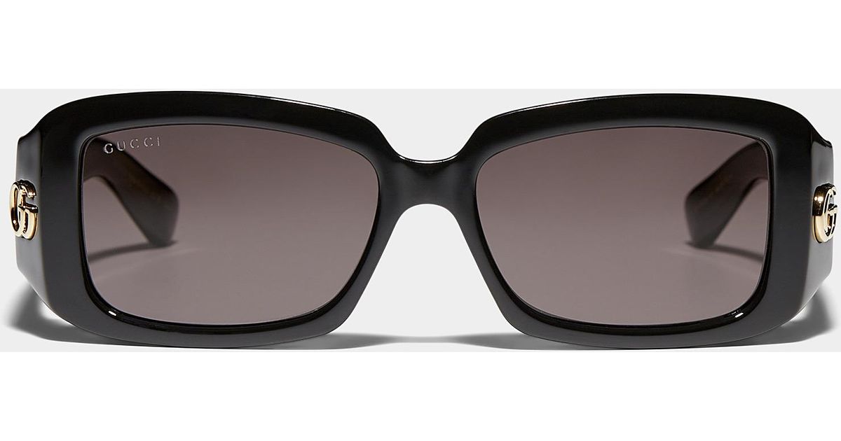 Gucci Massive Temples Rectangular Sunglasses in Brown Lyst