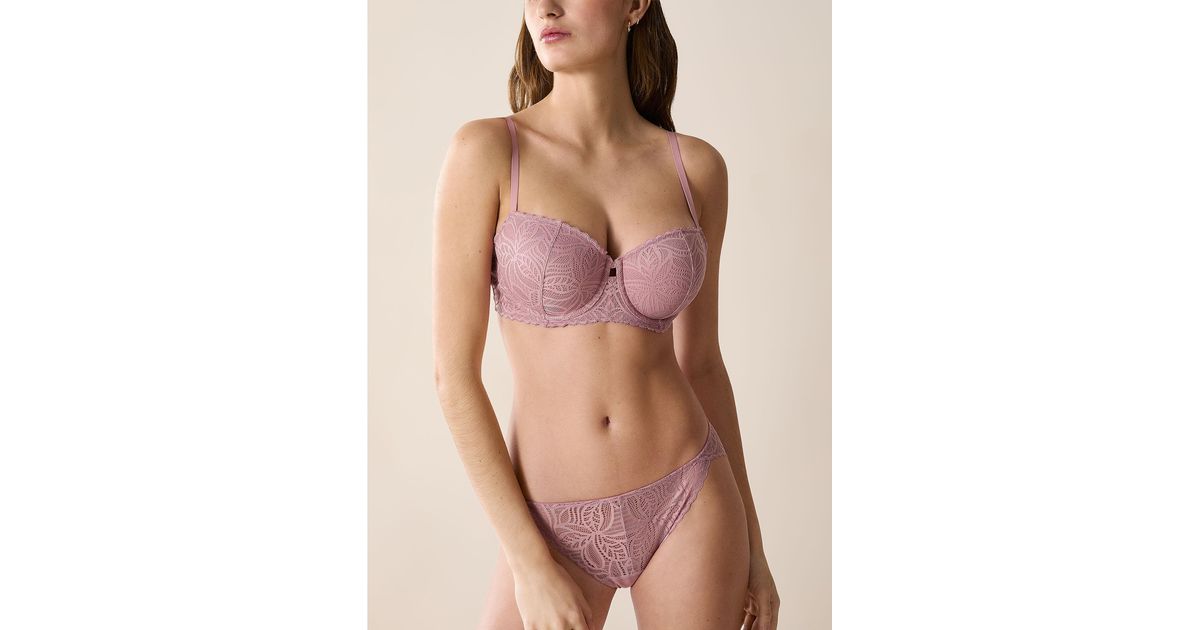 DKNY Women's Classic Cotton Balconette Bra - Underwire T-Shirt Bra With Lace Details