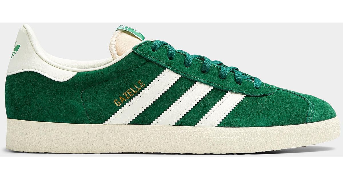 mens adidas gazelle green suede retro trainers