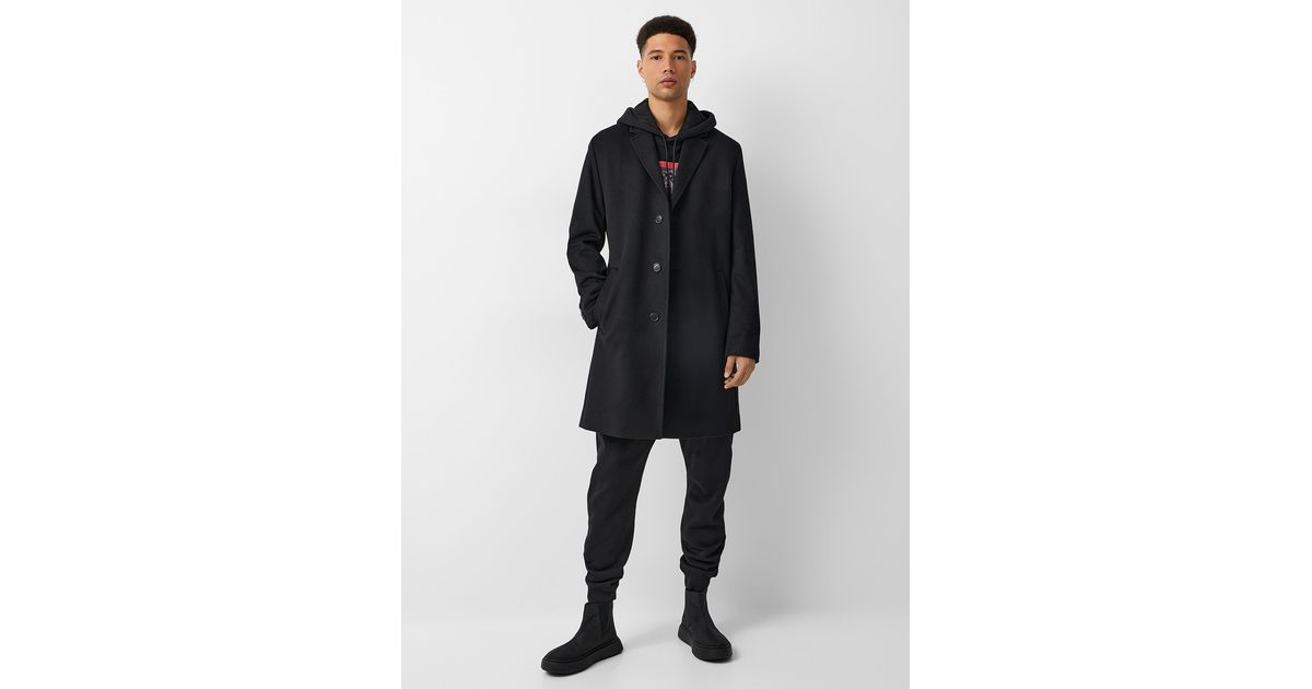 HUGO Malte Overcoat in Black for Men | Lyst