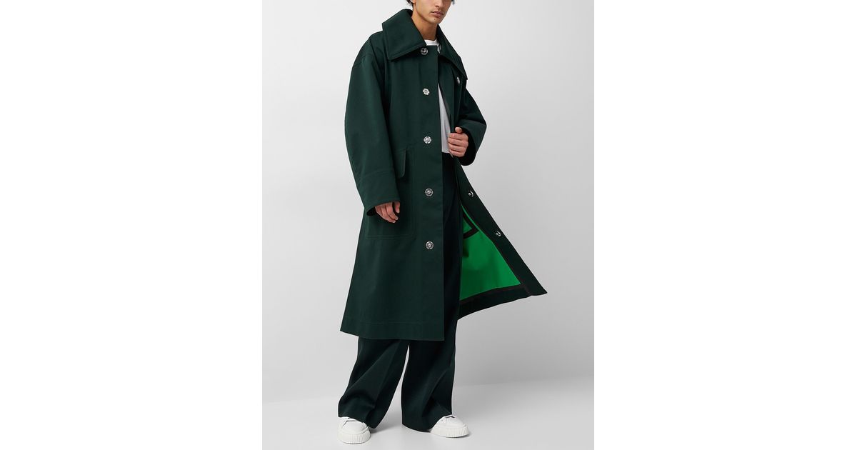 Ami Paris Long Oversized Trench Coat in Green for Men | Lyst
