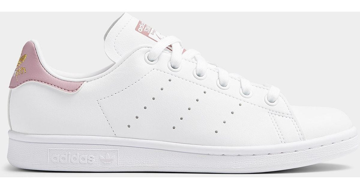 adidas Originals Leather Stan Smith Pink And Gold Sneakers Women in White |  Lyst