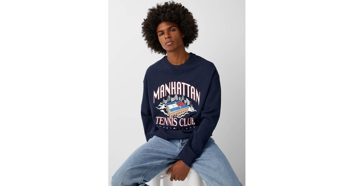 undgå Mekanisk billedtekst Tommy Hilfiger Manhattan Sweatshirt in Blue for Men | Lyst