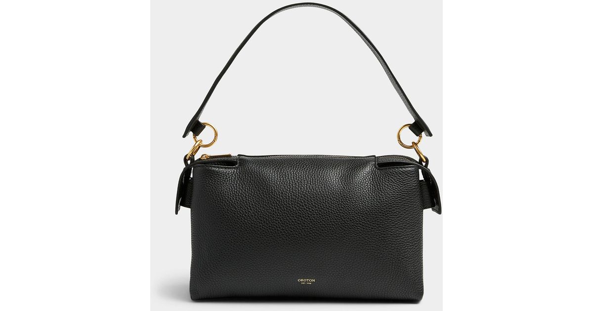 Oroton Leather Anise Baguette Bag in Black Lyst