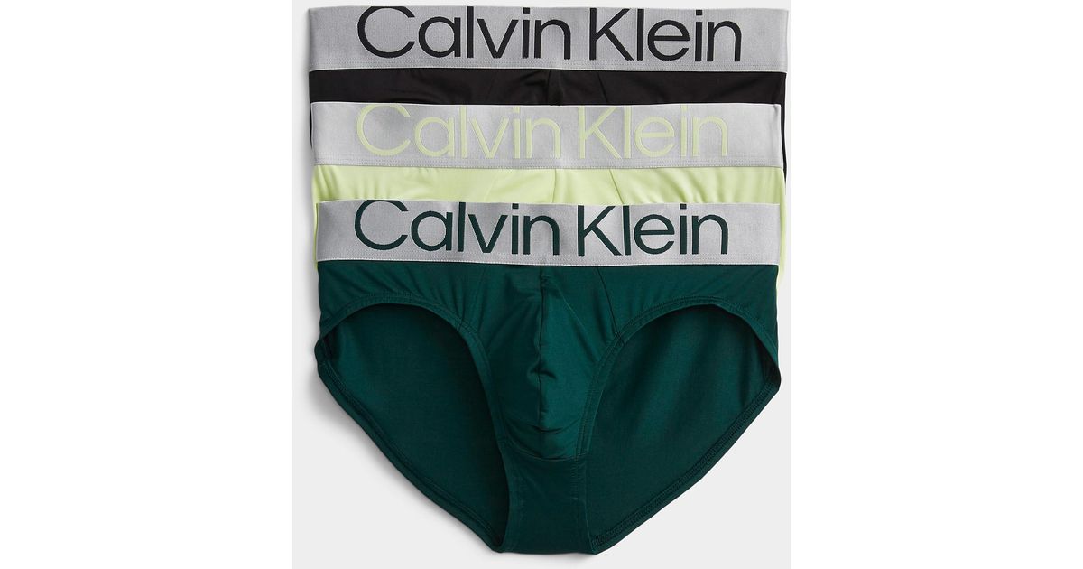 Calvin Klein Reconsidered Steel Briefs 3 in Green for Men | Lyst