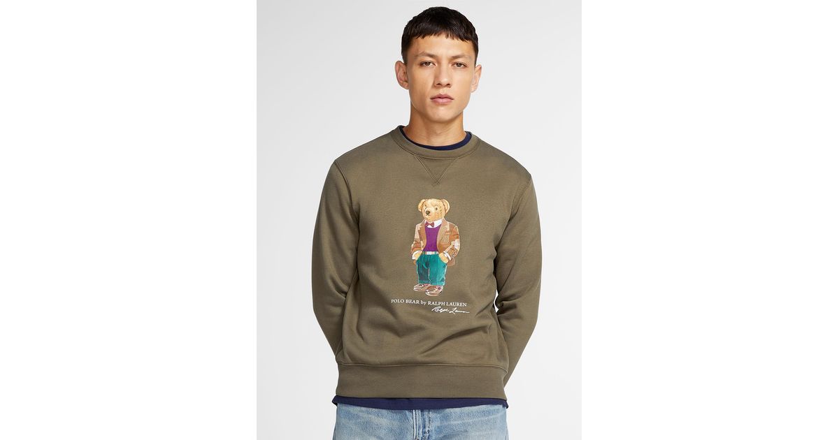 Polo Ralph Lauren Preppy Teddy Bear Sweatshirt in Gray for Men | Lyst