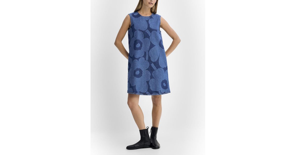 メアリー様 Maridenim Somasti Unikko marimekko-Patterned-Blue-