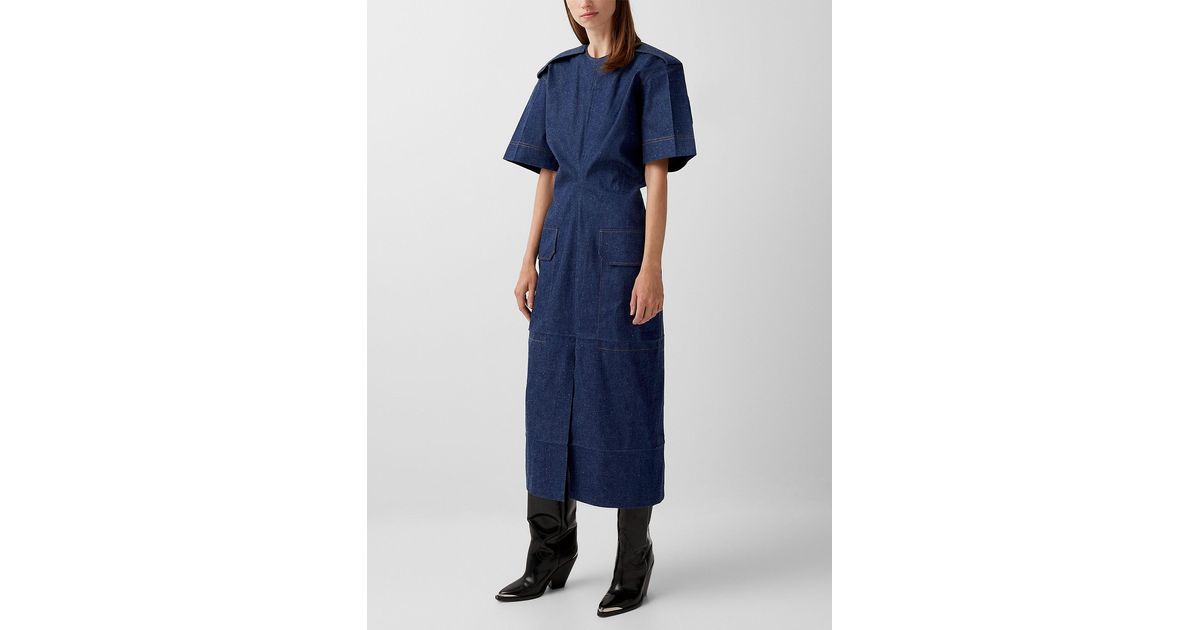 Victoria Beckham Utilitarian Denim Dress in Blue | Lyst