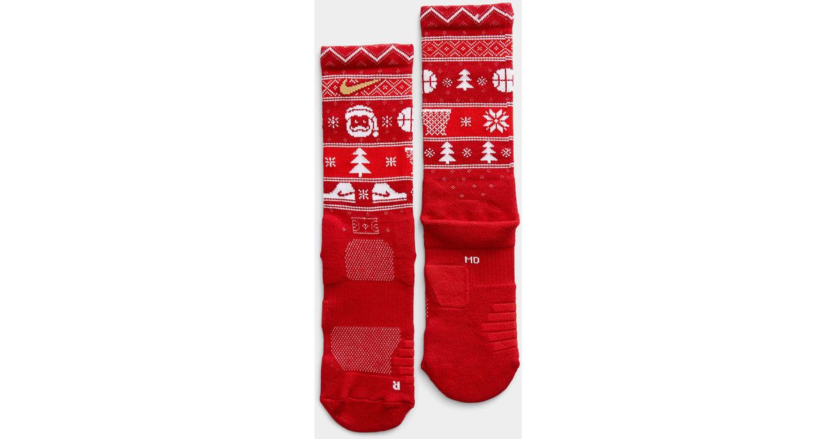 Nike Elite Christmas Knit Socks in Red for Men Lyst