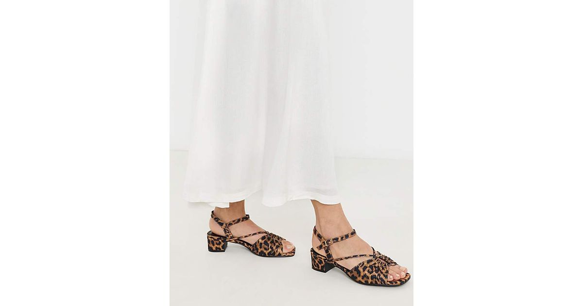 Samdal Ex JD Williams Ruched Low Block Heeled Sandal Wide in Natural | Lyst UK
