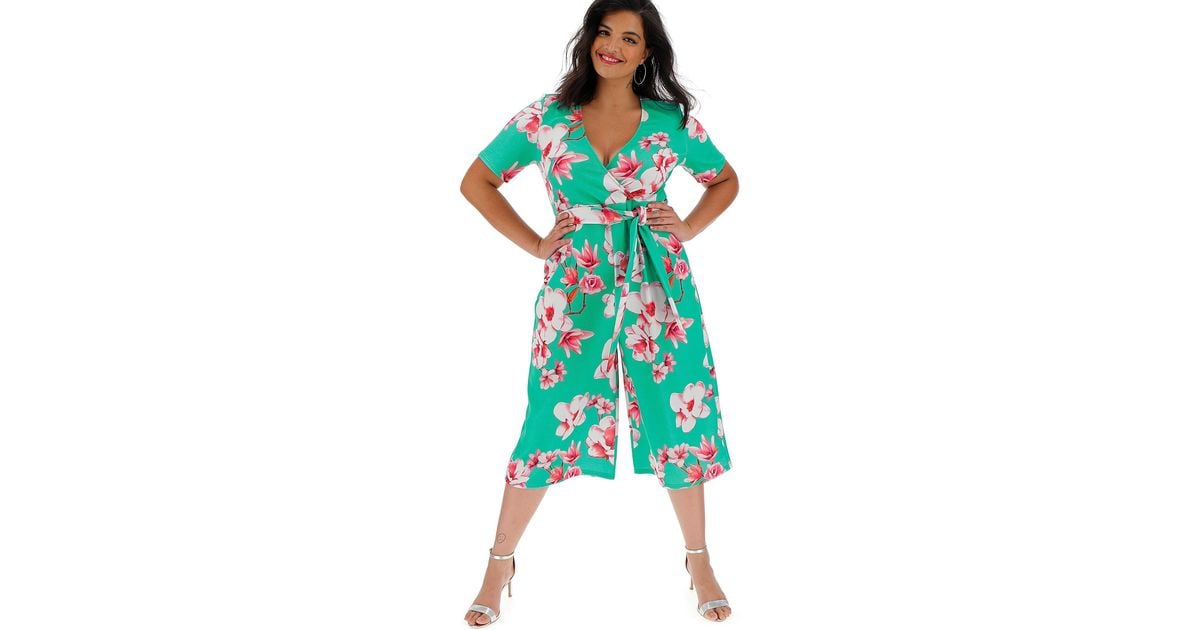 quiz green floral jumpsuit