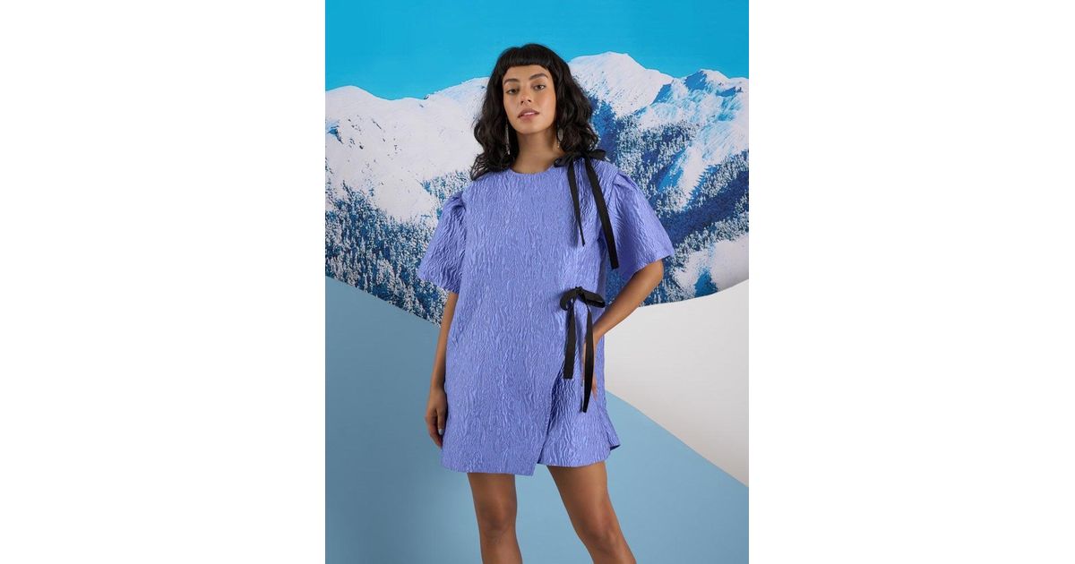 Sister Jane ワンピース Lilith Jacquard Wrap Dress DRD485 Sister Jane Ghospell Raya Jacquard Wrap Dress in Blue | Lyst