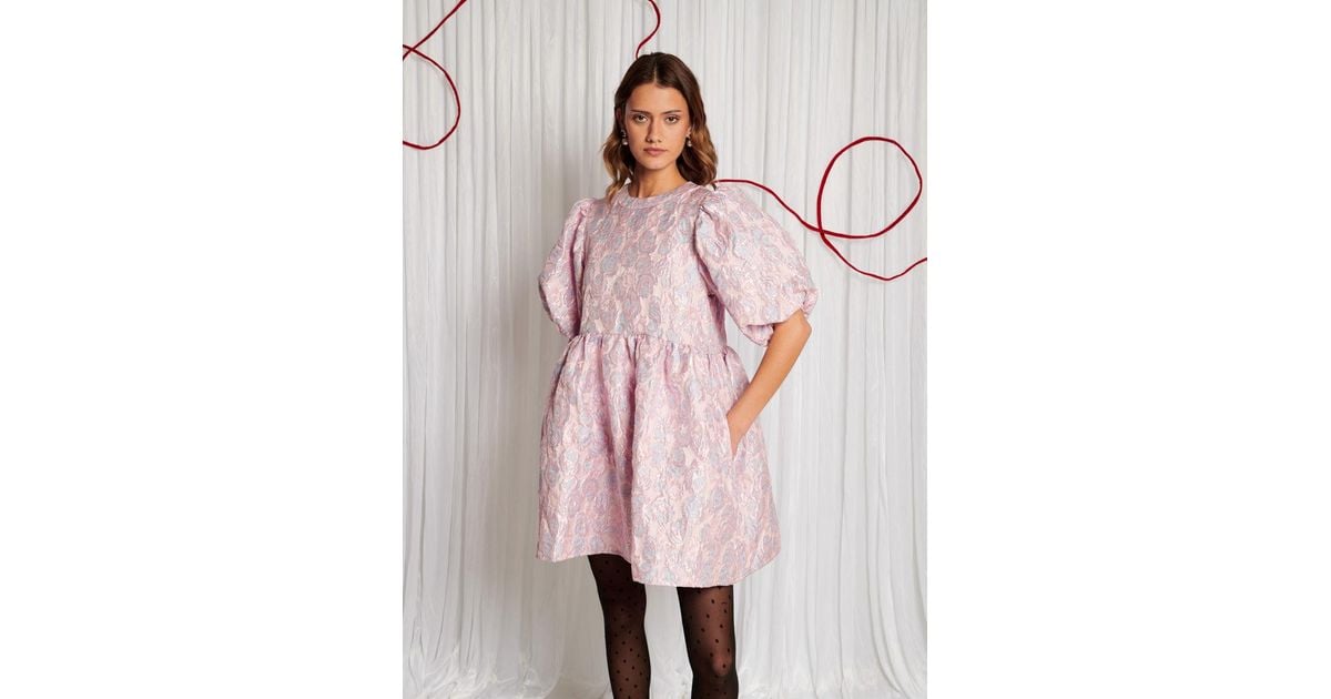Sister Jane Dream Brambling Jacquard Mini Dress in Pink