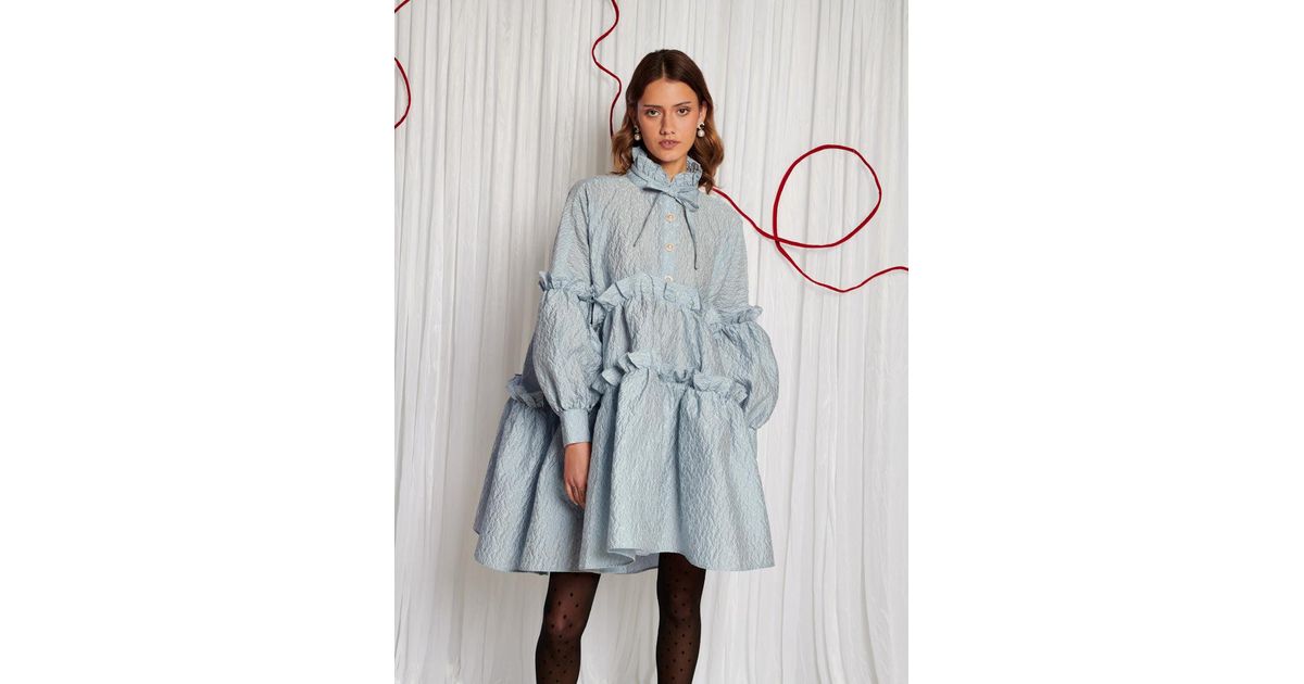 Sister Jane Dream Starling Jacquard Midi Dress in Blue | Lyst