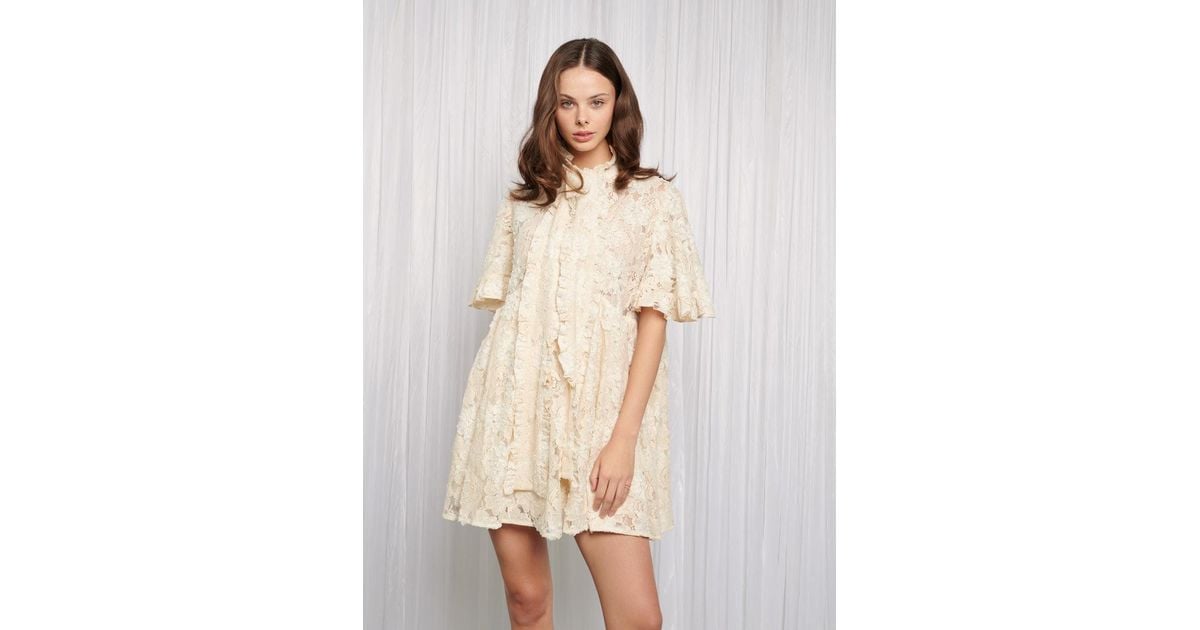 Sister Jane Romance Lace Mini Dress in Natural | Lyst Sister Jane Romance Lace Mini Dress in Natural | Lyst