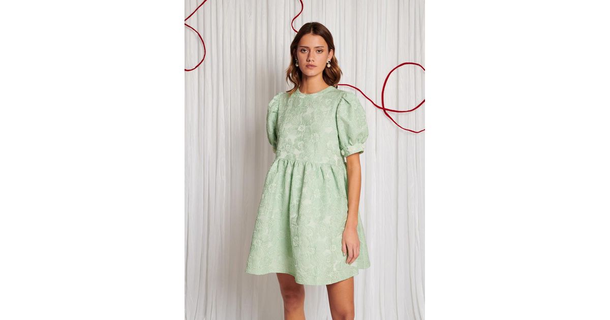Sister Jane Dream Plume Jacquard Mini Dress in Green | Lyst