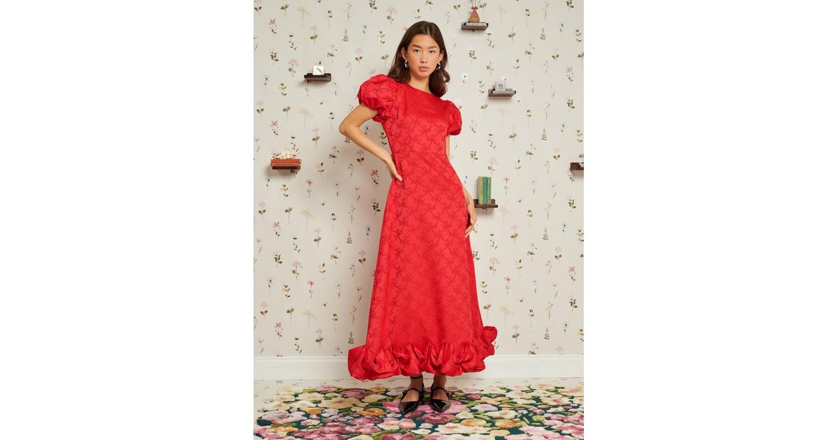 Sister Jane Patricia Bow Midi Dress in Red | Lyst