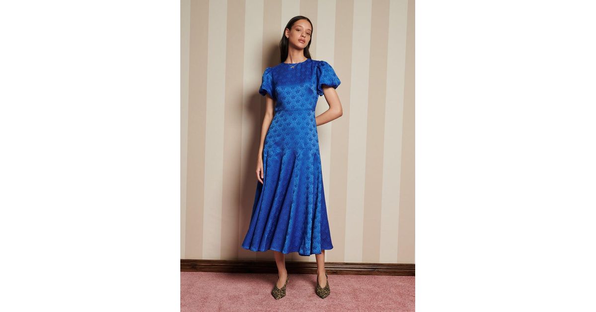 Sister Jane Oriel Jacquard Midi Dress in Blue | Lyst