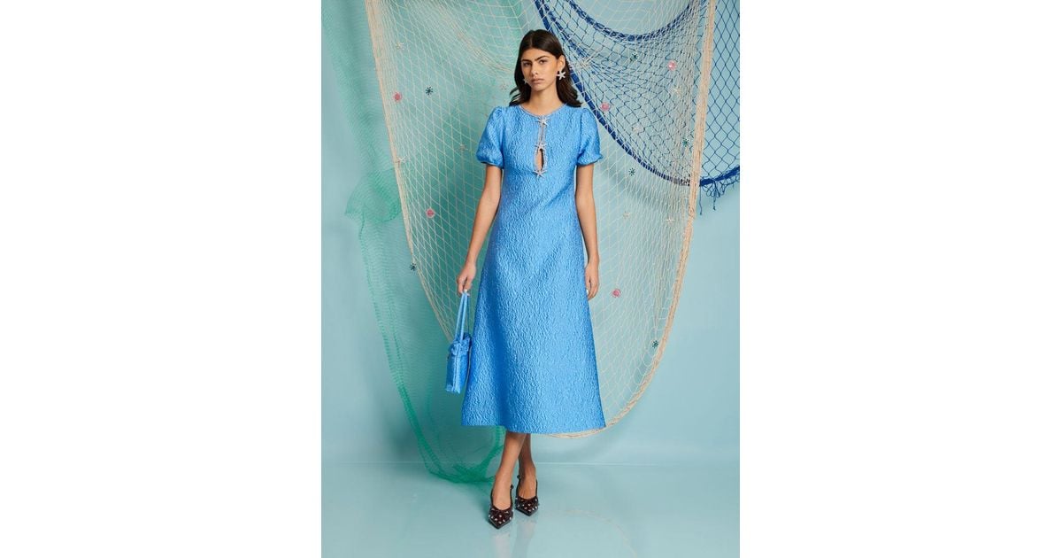 Sister Jane Dream Reef Jacquard Midi Dress in Blue | Lyst UK