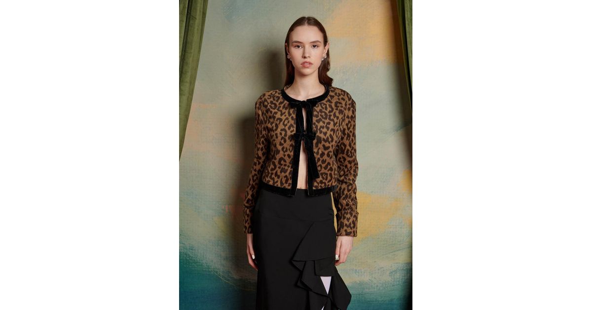 Sister Jane Lily Leopard Cardigan in Natural | Lyst