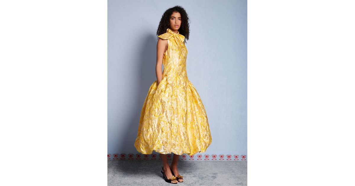 Sister Jane Dream Ochre Jacquard Midi Dress | Lyst