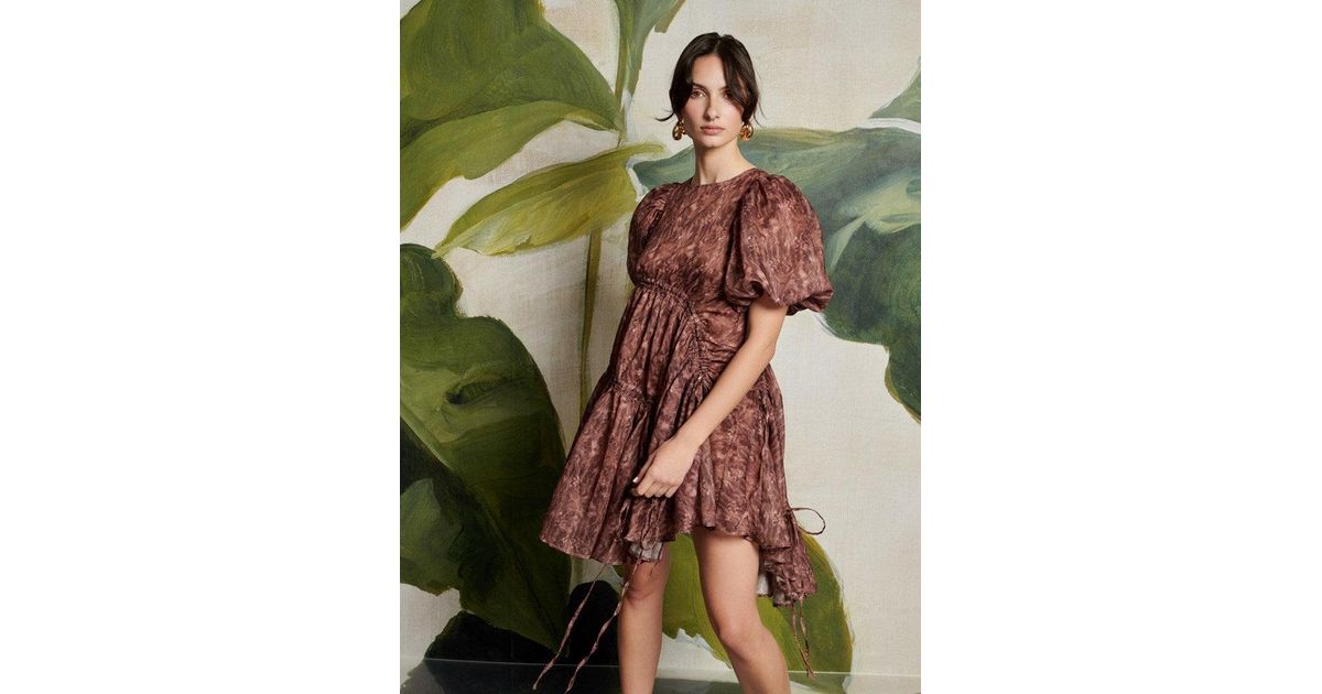 Sister Jane Ghospell Dare Printed Ruched Dress in Green | Lyst