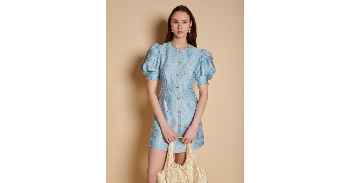 Sister Jane Angie Jacquard Mini Dress in Blue | Lyst UK
