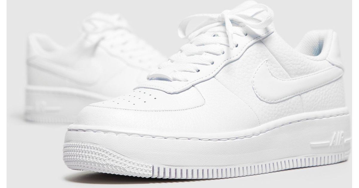 nike air force upstep platform trainers in white