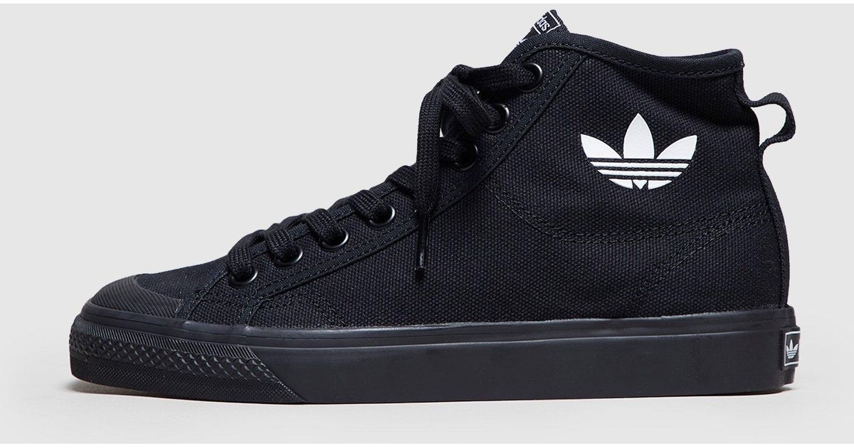 adidas Originals Canvas Nizza High Top Women's in Black - Lyst