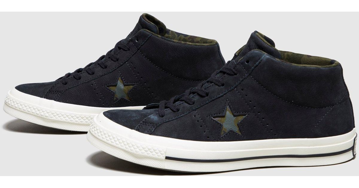 converse one star camo mid