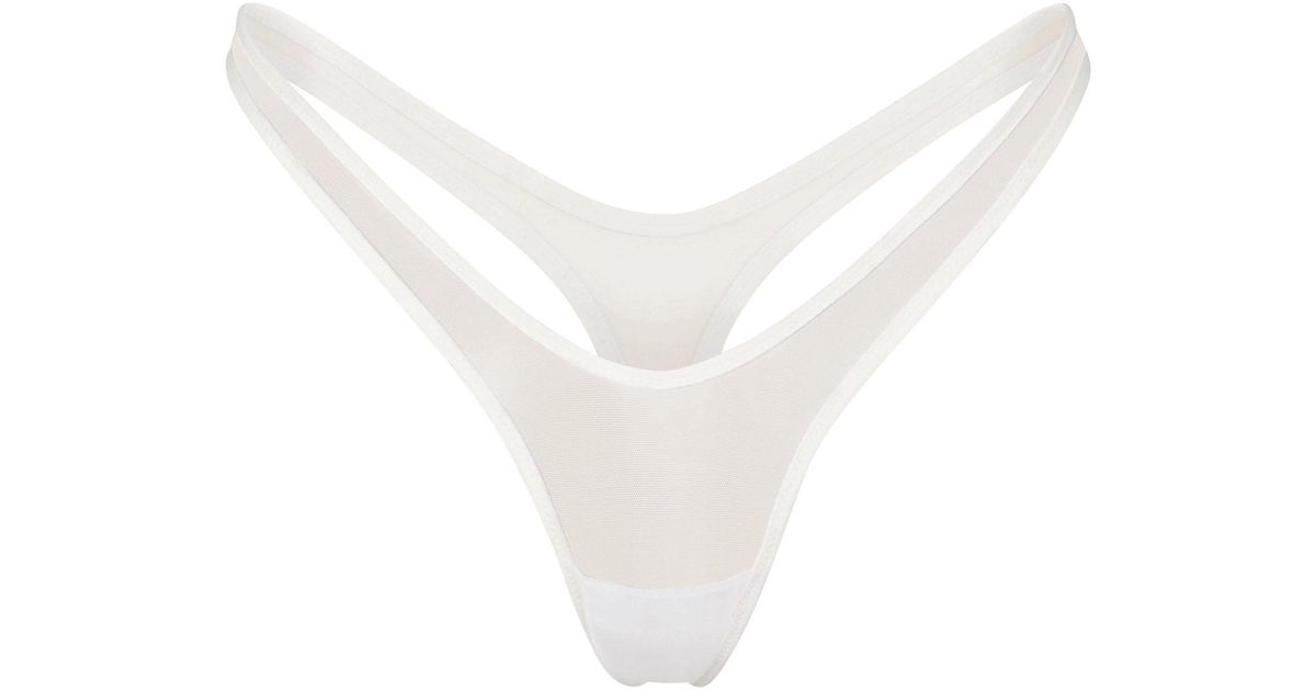 Skims Ultra Fine Mesh Micro Dipped Thong | Lyst