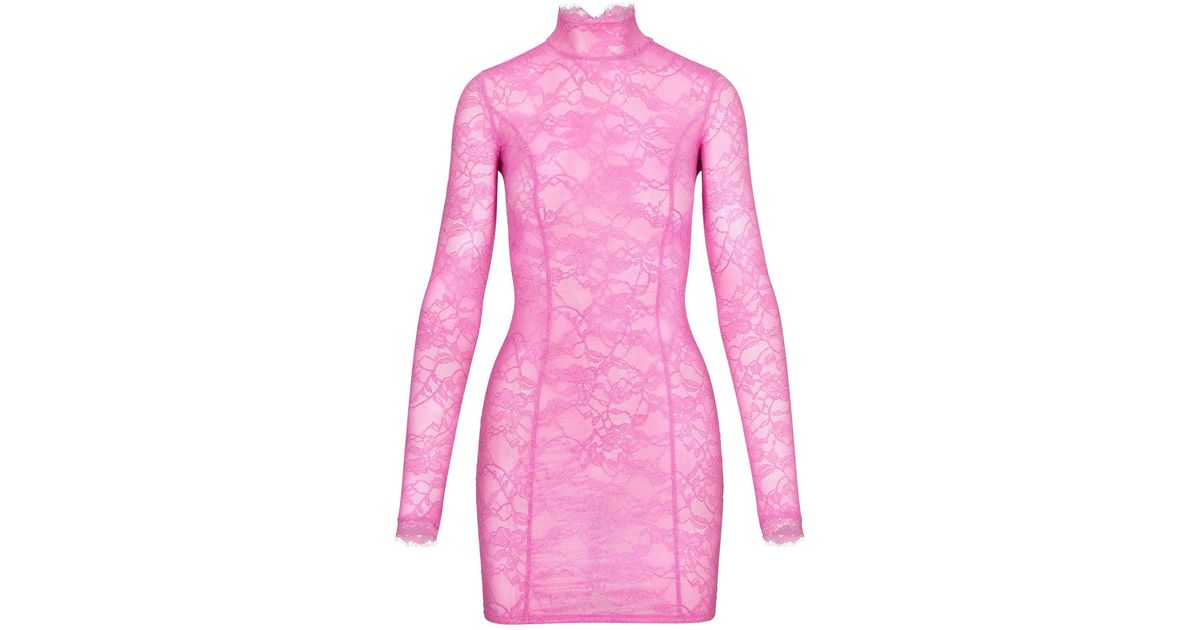 Skims Turtleneck Dress in Pink | Lyst