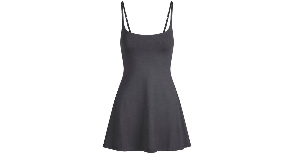 skims smooth layers scoop neck mini dress Skims Scoop Neck Mini Dress in Black