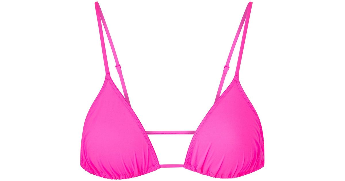 Skims Micro Cording String Triangle Bra in Neon Pink (Pink) - Lyst