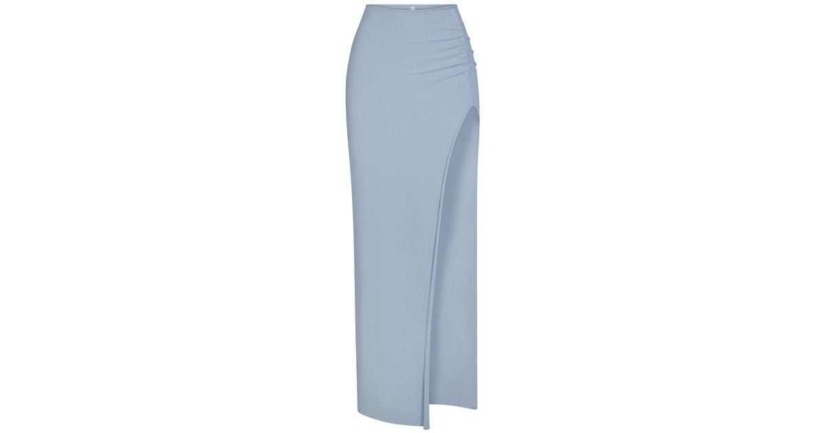 Skims Slit Long Skirt in Blue | Lyst
