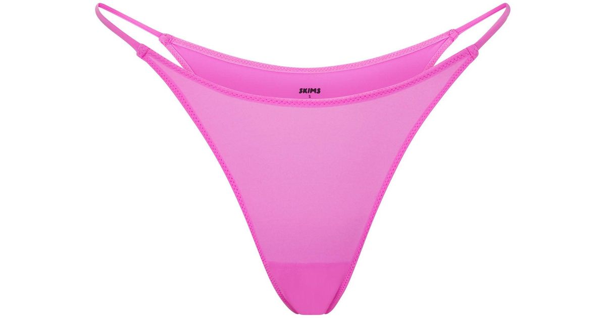 Skims Micro Cording V Cheeky Bikini in Pink - Lyst