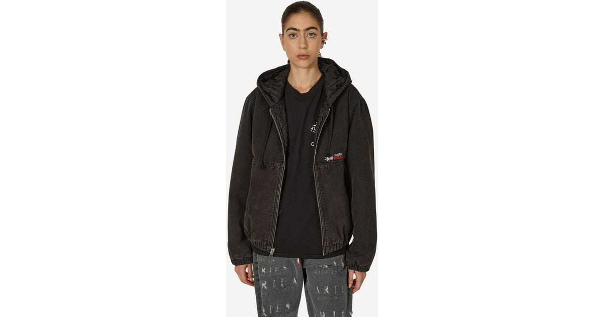 Stussy Canvas Insulated Work Jacket in Black | Lyst Stussy Canvas Insulated Work Jacket in Black | Lyst