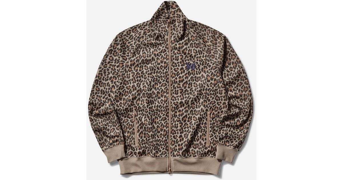 Needles Men S Poly Jacquard Track Jacket Leopard in Brown for Men