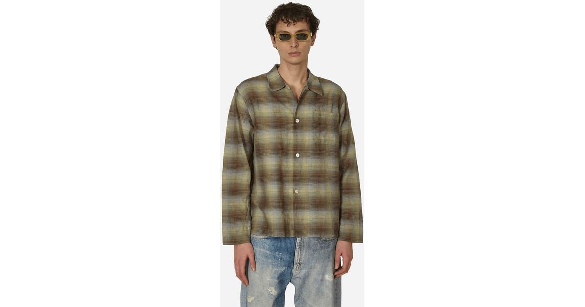 Our Legacy Box Shirt Murky Static Summer Wave in Green for