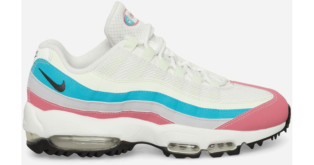 Nike Air Max 95g ホワイト/ピンク/ブルー Nike Air Max 95 G Golf Sneakers Peony / Volt Tint / Dusty Cactus