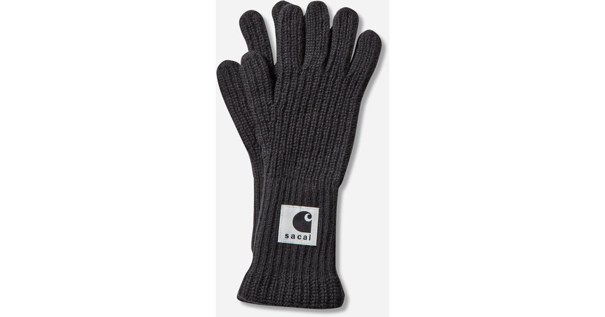 小物 sacai Carhartt WIP Wool Knit Gloves Sacai Carhartt Wip Wool Knit Gloves in Black for Men | Lyst